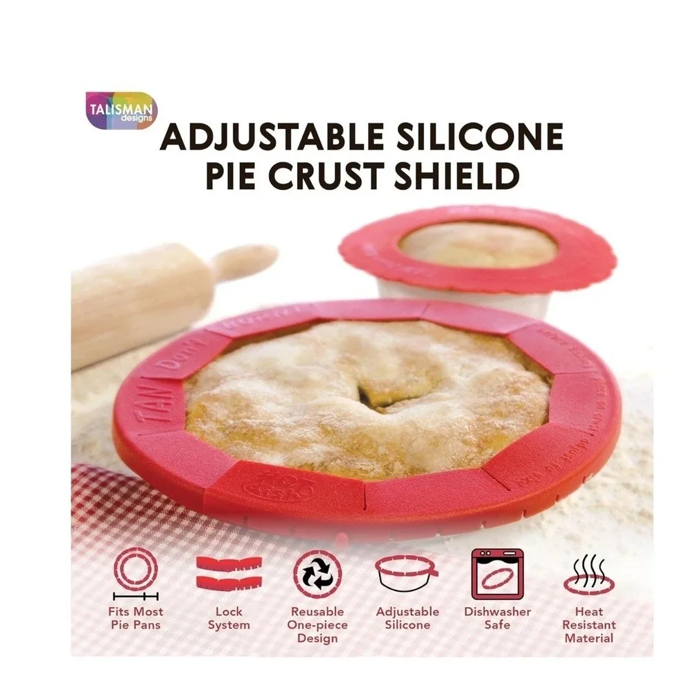 NEW Talisman Designs Adjustable Silicone Pie Crust Shield Red #1507